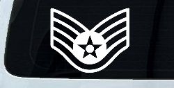 Air Force Staff Sargent Stripes Military Car or Truck Window Decal Sticker