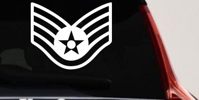 Air Force Staff Sargent Stripes Military Car or Truck Window Vinyl Decal Sticker