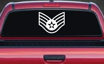 Air Force Staff Sargent Stripes Military Car or Truck Window Decal Sticker