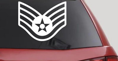Air Force Staff Sargent Stripes Military Car or Truck Window Vinyl Decal Sticker