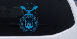 Department Of The Air Force Security Forces With Eagle Military Car or Truck Window Decal Sticker (Blue)