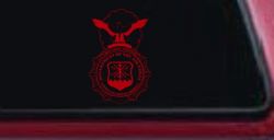 Department Of The Air Force Security Forces With Eagle Military Car or Truck Window Decal Sticker (Red)