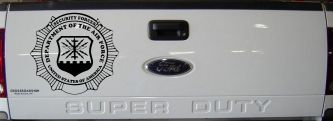 Department Of The Air Force Security Forces Round Badge Military Car or Truck Window Decal Sticker (Black)