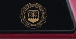 Department Of The Air Force Security Forces Round Badge Military Car or Truck Window Decal Sticker (Light Brown)