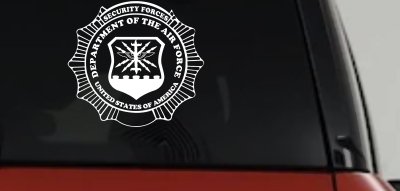 Department Of The Air Force Security Forces Round Badge Military Car or Truck Window Vinyl Decal Sticker