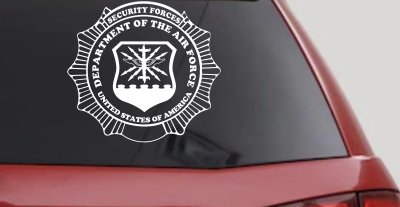 Department Of The Air Force Security Forces Round Badge Military Car or Truck Window Vinyl Decal Sticker