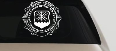 Department Of The Air Force Security Forces Round Badge Military Car or Truck Window Vinyl Decal Sticker