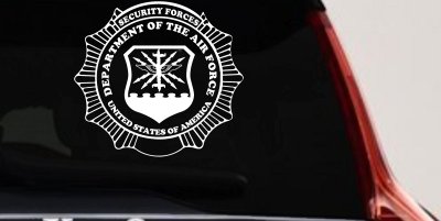 Department Of The Air Force Security Forces Round Badge Military Car or Truck Window Vinyl Decal Sticker