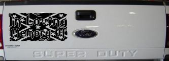 In Loving Memory of Rebel Flag Country Car or Truck Window Decal Sticker (Matte Black)