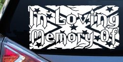 In Loving Memory of Rebel Flag Country Car or Truck Window Decal Sticker