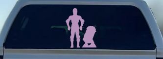 Droids C3PO R2D2 Sci Fi Car or Truck Window Decal Sticker (Lilac)