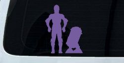 Droids C3PO R2D2 Sci Fi Car or Truck Window Vinyl Decal Sticker (Purple)