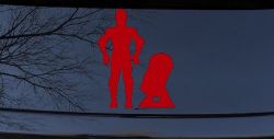 Droids C3PO R2D2 Sci Fi Car or Truck Window Decal Sticker (Red)