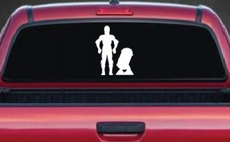 Droids C3PO R2D2 Sci Fi Car or Truck Window Decal Sticker