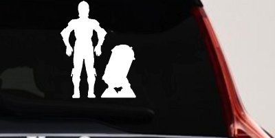 Droids C3PO R2D2 Sci Fi Car or Truck Window Vinyl Decal Sticker