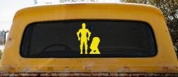 Droids C3PO R2D2 Sci Fi Car or Truck Window Vinyl Decal Sticker (Yellow)