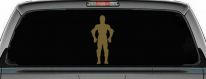 C3PO Sci Fi Car or Truck Window Decal Sticker (Gold)