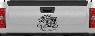 USMC Cigar Platoon Military Car or Truck Window Vinyl Decal Sticker (Black)