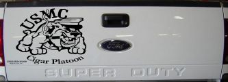 USMC Cigar Platoon Military Car or Truck Window Decal Sticker (Black)