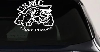 USMC Cigar Platoon Military Car or Truck Window Vinyl Decal Sticker