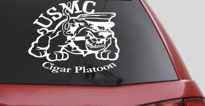 USMC Cigar Platoon Military Car or Truck Window Vinyl Decal Sticker
