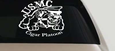 USMC Cigar Platoon Military Car or Truck Window Vinyl Decal Sticker