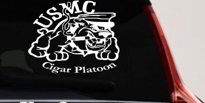 USMC Cigar Platoon Military Car or Truck Window Vinyl Decal Sticker