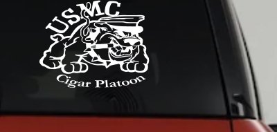USMC Cigar Platoon Military Car or Truck Window Vinyl Decal Sticker