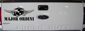USMC Major Ordini Military Car or Truck Window Decal Sticker (Black)