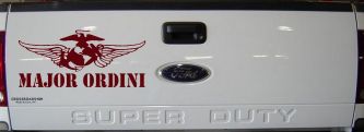 USMC Major Ordini Military Car or Truck Window Decal Sticker (Purple Red)