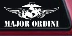 USMC Major Ordini Military Car or Truck Window Decal Sticker
