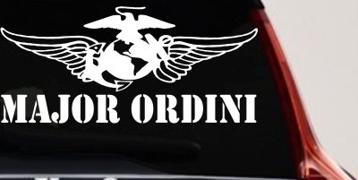 USMC Major Ordini Military Car or Truck Window Vinyl Decal Sticker