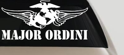 USMC Major Ordini Military Car or Truck Window Vinyl Decal Sticker