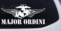 USMC Major Ordini Military Car or Truck Window Decal Sticker