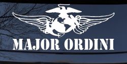 USMC Major Ordini Military Car or Truck Window Decal Sticker