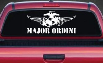 USMC Major Ordini Military Car or Truck Window Decal Sticker