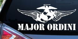 USMC Major Ordini Military Car or Truck Window Decal Sticker
