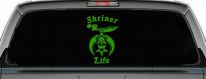Shriner Life Car or Truck Window Decal Sticker (Lime)
