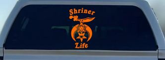 Shriner Life Car or Truck Window Decal Sticker (Orange)