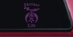 Shriner Life Car or Truck Window Decal Sticker (Violet)