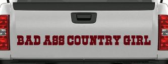 Bad Ass Country Girl Car or Truck Window Vinyl Decal Sticker (Purple Red)