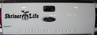 Shriner Life Car or Truck Window Vinyl Decal Sticker (Black)
