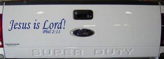 Jesus Is Lord Philippians 2:11 Christian Car or Truck Window Decal Sticker (Navy)