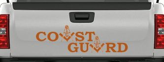 Coast Guard Masonic Freemason Masonic Military Car or Truck Window Decal Sticker (Nut Brown)