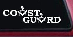 Coast Guard Masonic Freemason Masonic Military Car or Truck Window Decal Sticker