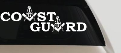 Coast Guard Masonic Freemason Masonic Military Car or Truck Window Vinyl Decal Sticker