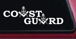 Coast Guard Masonic Freemason Masonic Military Car or Truck Window Decal Sticker