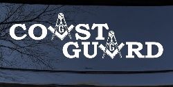 Coast Guard Masonic Freemason Masonic Military Car or Truck Window Decal Sticker