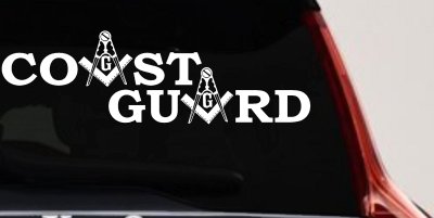 Coast Guard Masonic Freemason Masonic Military Car or Truck Window Vinyl Decal Sticker