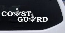 Coast Guard Masonic Freemason Masonic Military Car or Truck Window Decal Sticker